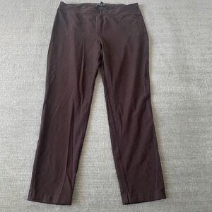 Eileen Fisher Pants Women S Brown Tapered Pull On Trousers Casual Knit Office